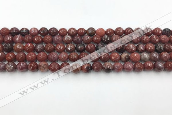 CAA3628 15.5 inches 4mm faceted round Portuguese agate beads