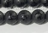 CAA3675 15.5 inches 6mm round matte & carved black agate beads