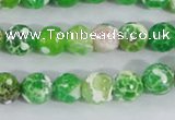 CAA370 15.5 inches 8mm faceted round fire crackle agate beads