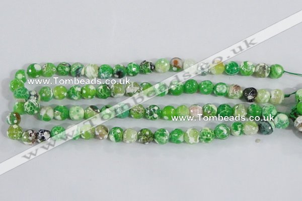 CAA371 15.5 inches 10mm faceted round fire crackle agate beads