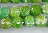 CAA372 15.5 inches 12mm faceted round fire crackle agate beads