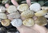 CAA3724 25*35mm - 30*40mm freeform chrysanthemum agate beads