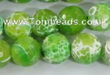 CAA373 15.5 inches 14mm faceted round fire crackle agate beads