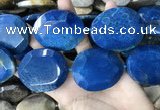 CAA3735 40*50mm - 42*55mm faceted freeform chrysanthemum agate beads