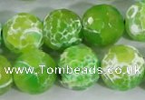 CAA374 15.5 inches 16mm faceted round fire crackle agate beads