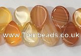 CAA3757 Top drilled 5*8mm flat teardrop line agate beads