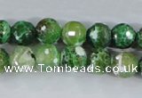 CAA377 15.5 inches 12mm faceted round fire crackle agate beads