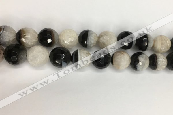 CAA3778 15.5 inches 16mm faceted round agate druzy geode beads