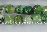 CAA378 15.5 inches 14mm faceted round fire crackle agate beads