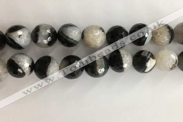 CAA3780 15.5 inches 20mm faceted round agate druzy geode beads