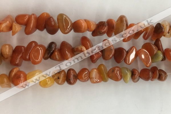 CAA3807 15.5 inches 8*12mm - 10*14mm chips red agate beads wholesale