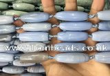 CAA3814 15.5 inches 12*40mm rice blue agate beads wholesale