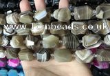 CAA3823 13*17mm - 18*22mm faceted nuggets line agate beads