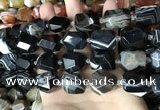 CAA3824 13*17mm - 18*22mm faceted nuggets line agate beads