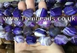 CAA3825 13*17mm - 18*22mm faceted nuggets line agate beads