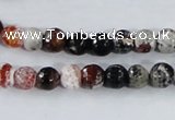 CAA383 15.5 inches 6mm faceted round fire crackle agate beads