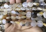 CAA3830 15.5 inches 10mm faceted coin montana agate beads