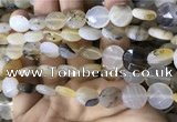 CAA3831 15.5 inches 12mm faceted coin montana agate beads