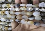 CAA3834 15.5 inches 10*14mm faceted oval montana agate beads