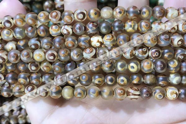 CAA3847 15 inches 6mm round tibetan agate beads wholesale