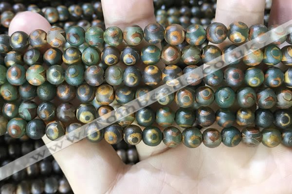 CAA3849 15 inches 6mm round tibetan agate beads wholesale