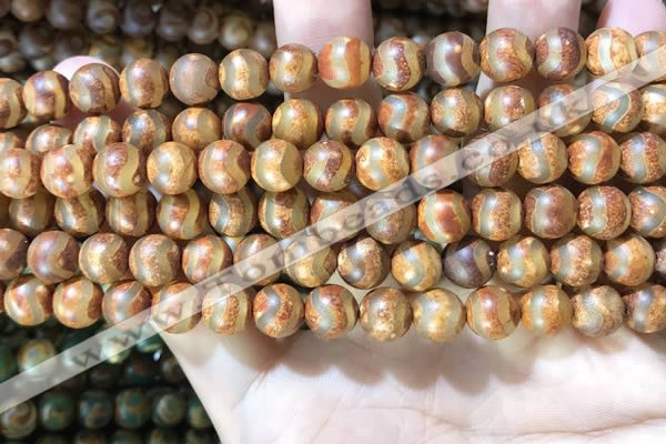 CAA3855 15 inches 8mm round tibetan agate beads wholesale