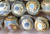 CAA3869 15 inches 8mm round tibetan agate beads wholesale