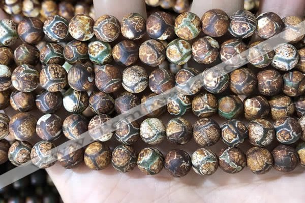 CAA3871 15 inches 8mm round tibetan agate beads wholesale