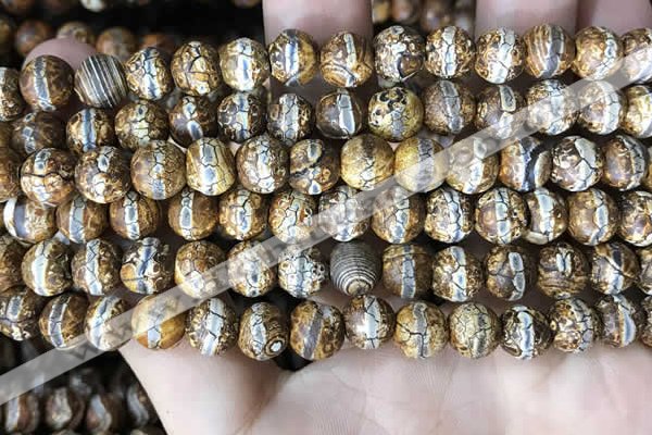 CAA3872 15 inches 8mm round tibetan agate beads wholesale