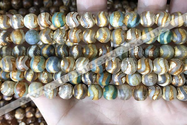 CAA3879 15 inches 8mm round tibetan agate beads wholesale