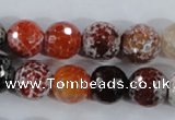 CAA388 15.5 inches 16mm faceted round fire crackle agate beads