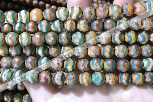 CAA3880 15 inches 8mm round tibetan agate beads wholesale