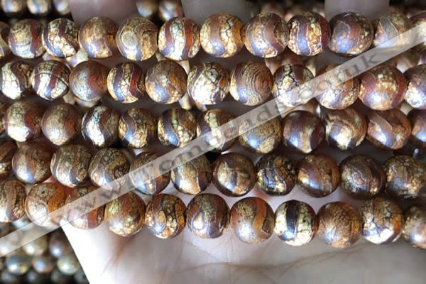 CAA3896 15 inches 10mm round tibetan agate beads wholesale