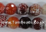 CAA390 15.5 inches 20mm faceted round fire crackle agate beads