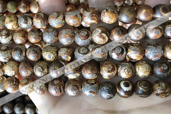 CAA3905 15 inches 10mm round tibetan agate beads wholesale