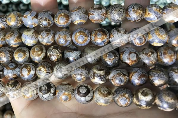 CAA3906 15 inches 10mm round tibetan agate beads wholesale