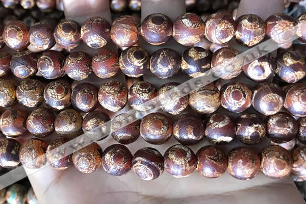 CAA3907 15 inches 10mm round tibetan agate beads wholesale