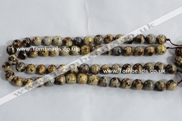 CAA393 15.5 inches 8mm round fire crackle agate beads wholesale