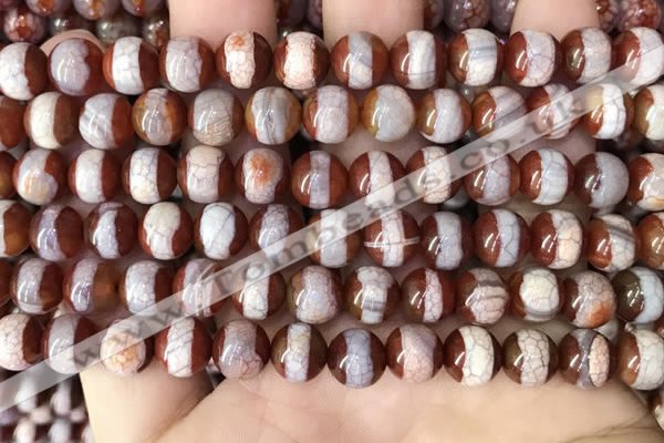 CAA3931 15 inches 8mm round tibetan agate beads wholesale