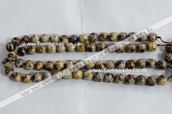 CAA394 15.5 inches 10mm round fire crackle agate beads wholesale