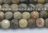 CAA3960 15.5 inches 4mm faceted round chrysanthemum agate beads