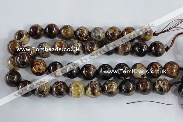 CAA397 15.5 inches 16mm round fire crackle agate beads wholesale