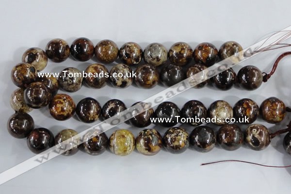 CAA398 15.5 inches 18mm round fire crackle agate beads wholesale