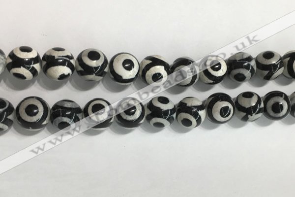 CAA3993 15 inches 12mm round tibetan agate beads wholesale