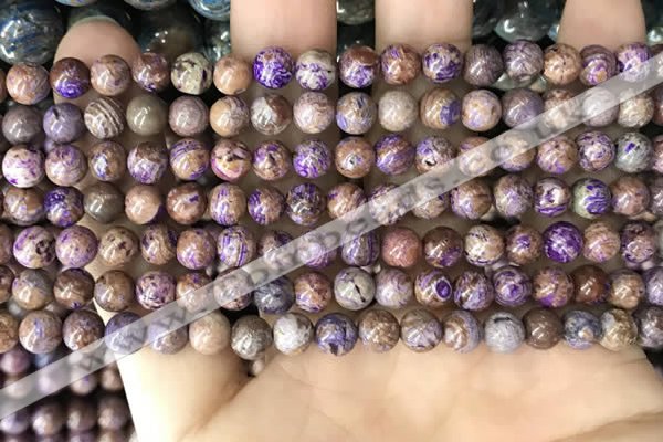 CAA4000 15.5 inches 4mm round purple crazy lace agate beads