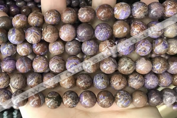 CAA4003 15.5 inches 10mm round purple crazy lace agate beads