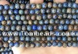 CAA4009 15.5 inches 6mm round blue crazy lace agate beads