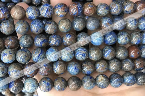 CAA4011 15.5 inches 10mm round blue crazy lace agate beads