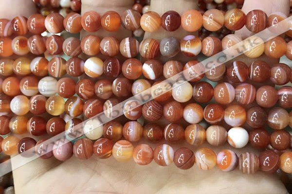 CAA4026 15.5 inches 6mm round line agate beads wholesale