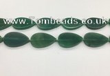 CAA4069 15.5 inches 30*50mm flat teardrop green agate gemstone beads